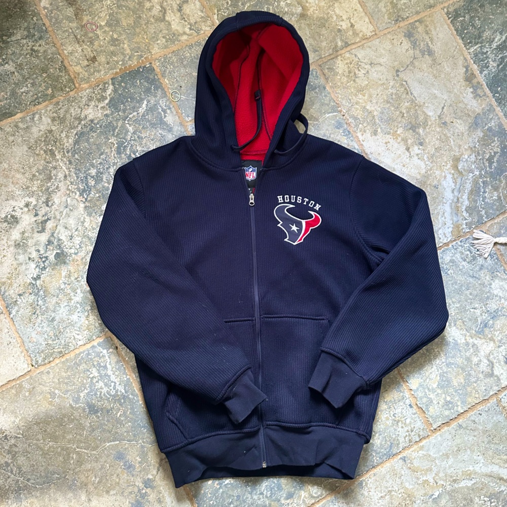 Houston Texans NFL Hoodie Zip Up Jacket Fleece Lined Mens M Medium